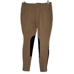 Kerrits Thermal Denim Knee Patch Breech Size S Flaxen Tan 50279 Riding Pants